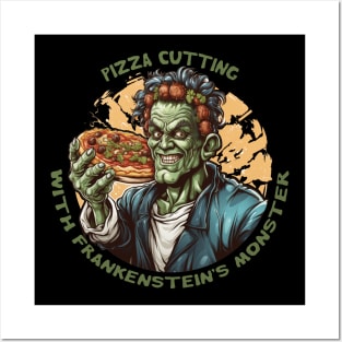 Frankenstein's Monster as Pizza Chef Posters and Art